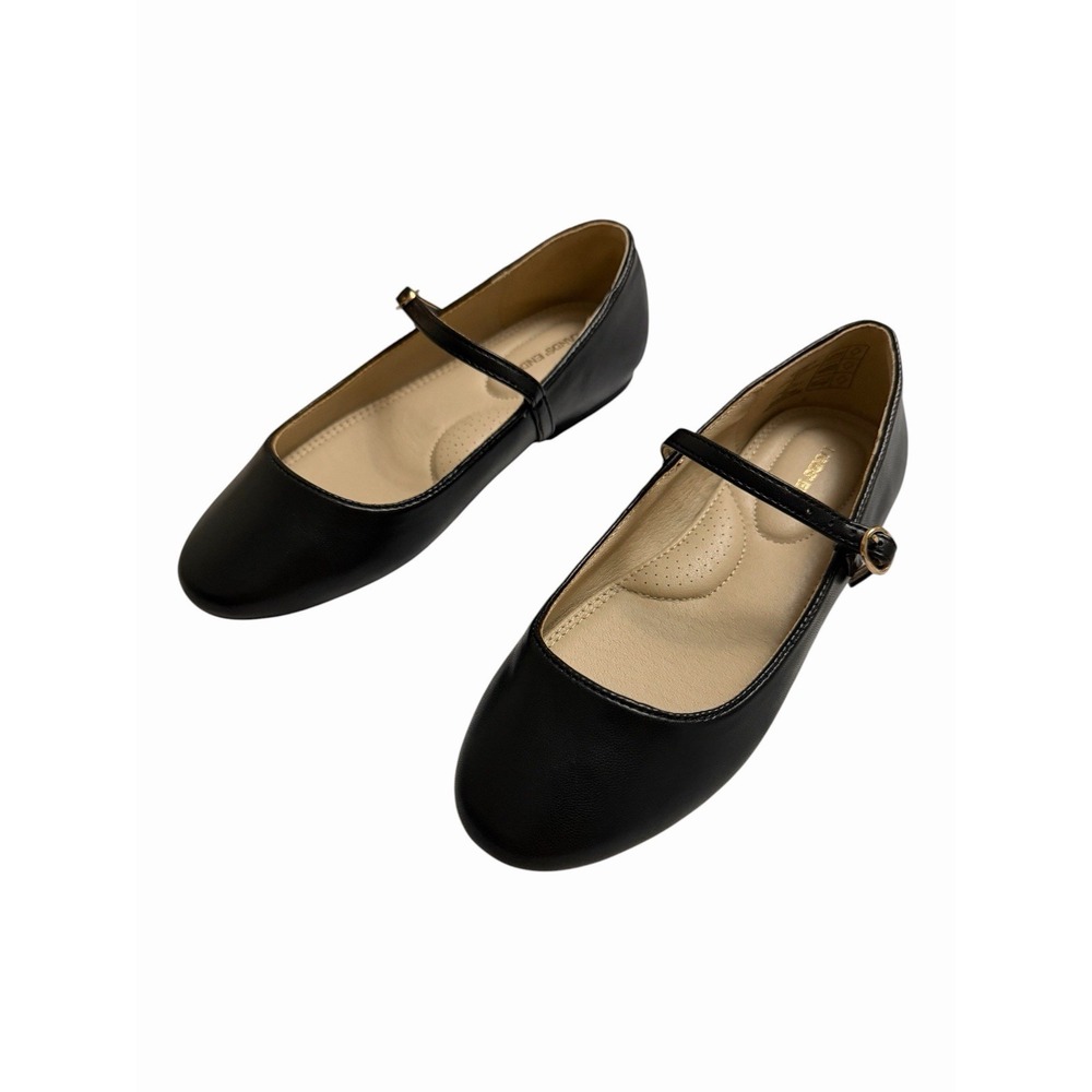 Lands End Girls Classic Mary Jane Flats Kids Size 2 Black Uniform School Church